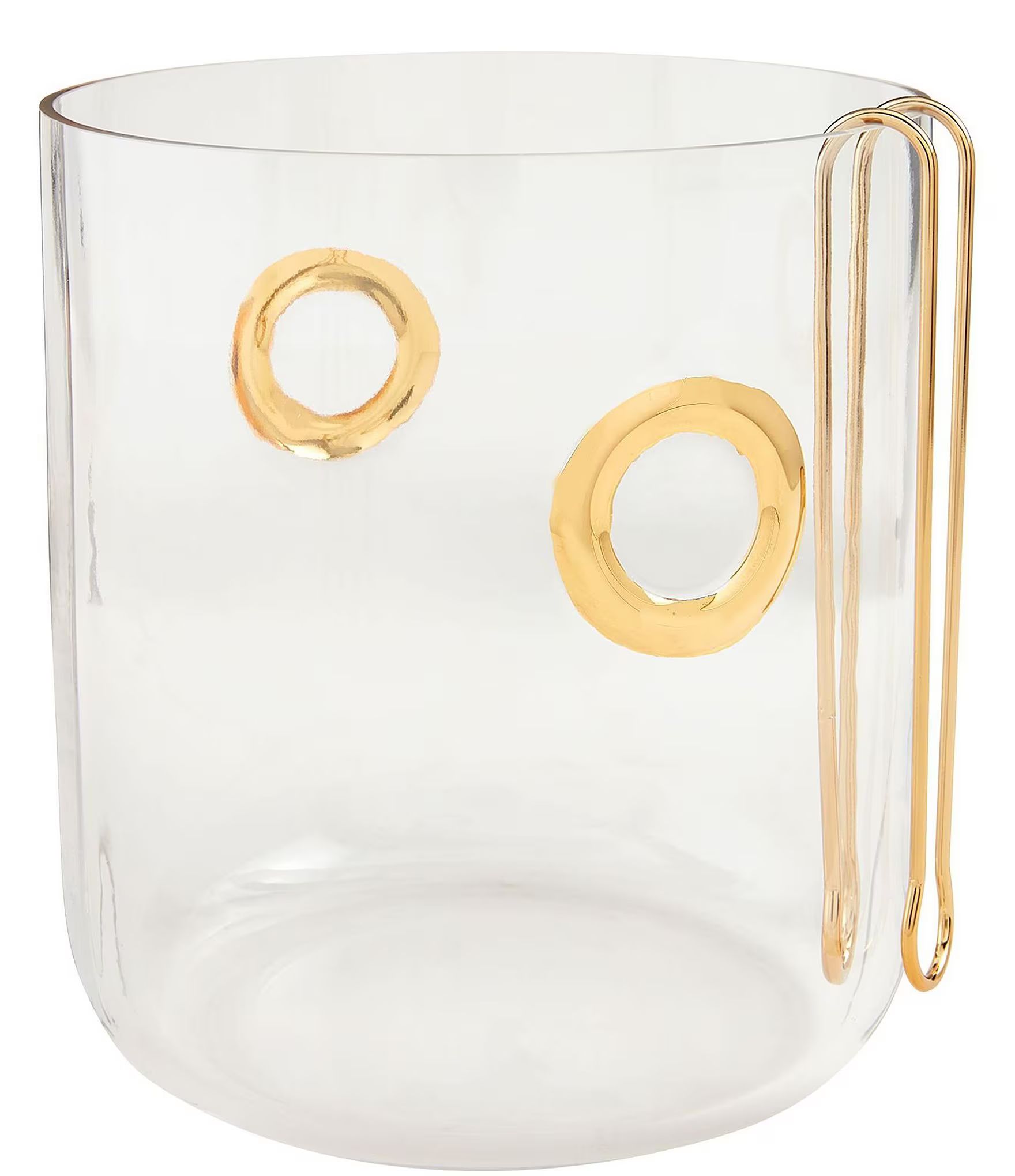 Mud Pie Everyday Entertaining Glass Ice Bucket with Gold Accent Rings | Dillard's | Dillard's