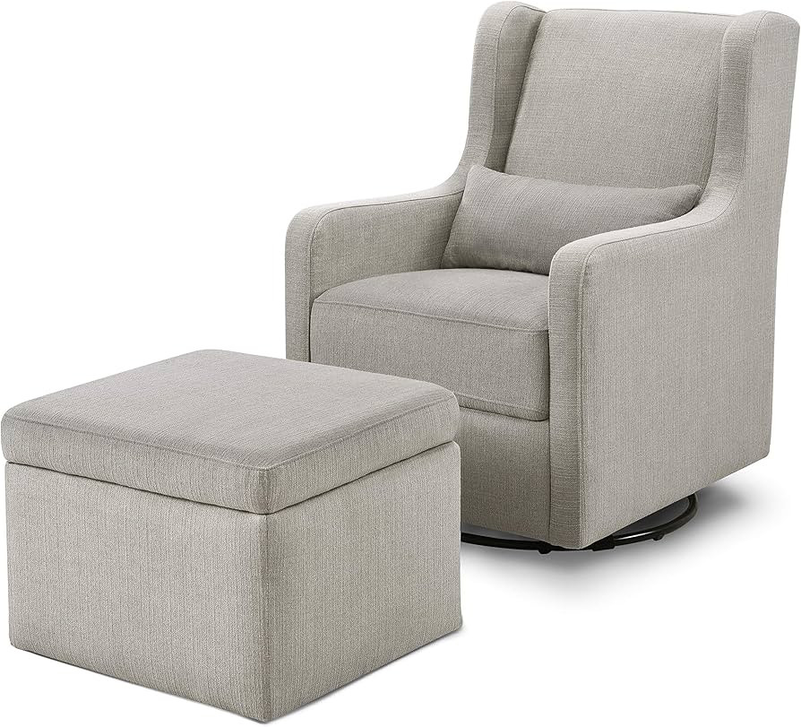 Carter's by DaVinci Adrian Swivel Glider with Storage Ottoman Performance Grey Linen, Water Repel... | Amazon (US)