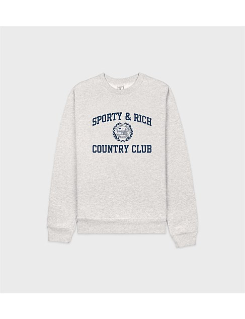 Sporty & Rich Varsity Crest Crewneck | David Jones | David Jones (Australia & New Zealand)