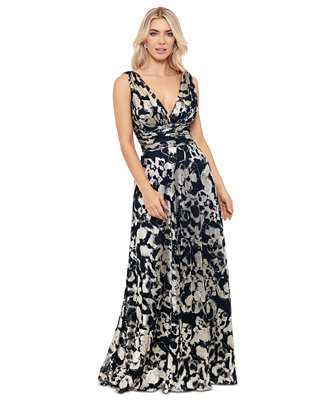Betsy & Adam Women's Sleeveless V-Neck Gown - Macy's | Macy's