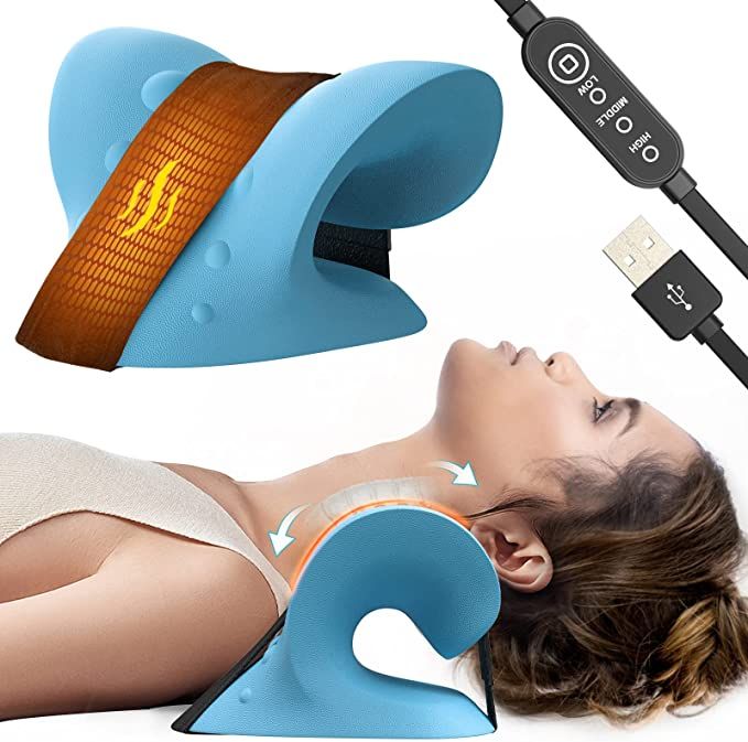 Odorless Neck Stretcher for Neck Pain Relief, Fast Heated Cervical Traction Device with Longer Ca... | Amazon (US)