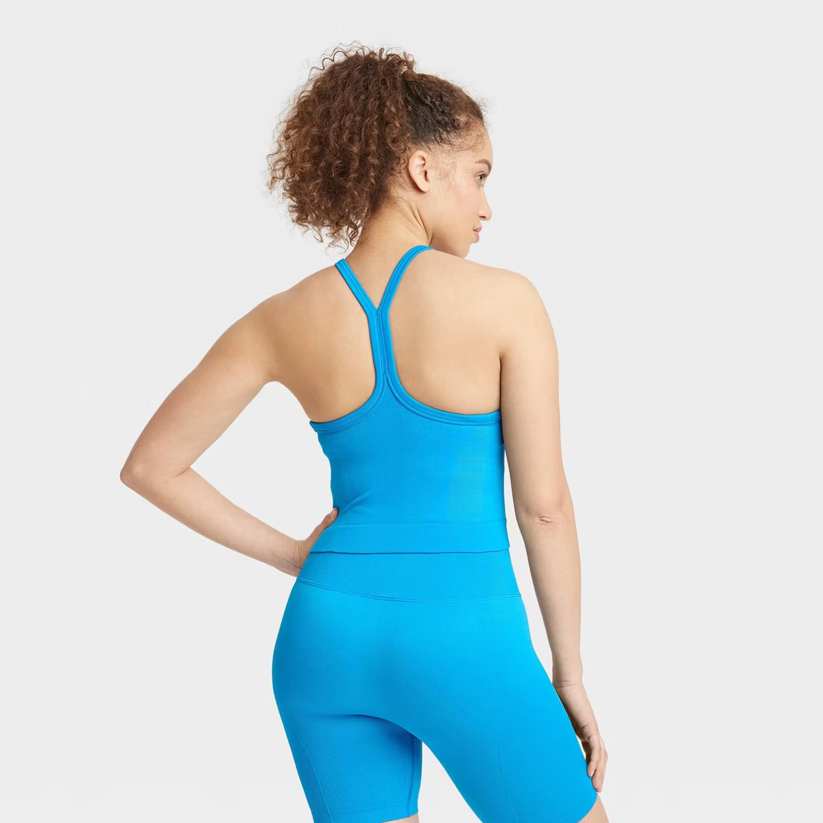 Women's Seamless Rib Cropped High Neck Tank Top - All In Motion™ | Target