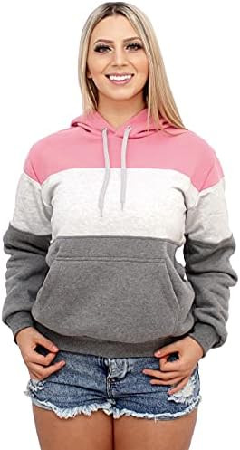 Blusa De Frio Feminina Moletom Slim 3 Cores Casaco Com Capuz Moda Inverno - Cinza | Amazon (BR)