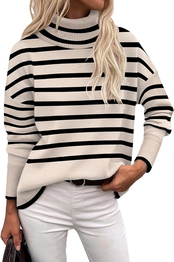 Zeagoo Women's Turtleneck Sweater 2024 Fall Winter Chunky Knitted Pullover High Low Hem Trendy Ba... | Amazon (US)
