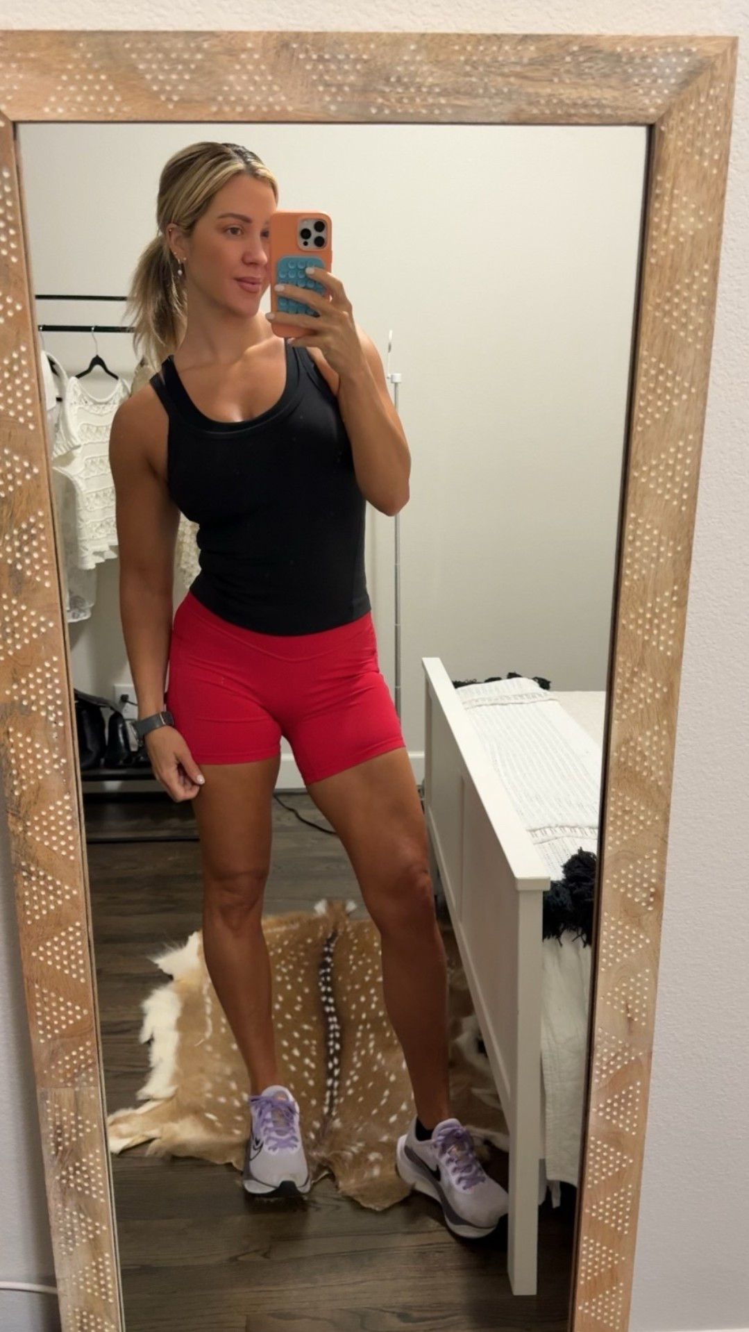Workout fit 7/6! Wearing S in Amazon sports bra - 6 in lululemon tank (runs very snug) M in Amazon workout shorts - love these no front seam with pockets! Size up .5 size is Nike zoom fly running shoes!

#LTKgrwm #LTKActive #LTKfitnessgoals
