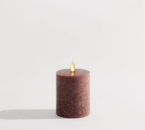 Premium Flickering Flameless Wax Pillar Candle - Salt Washed | Pottery Barn (US)