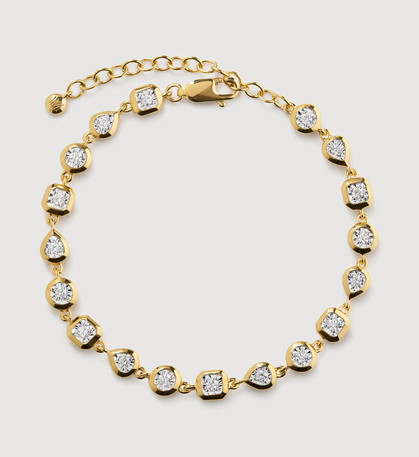 Bezel Diamond Chain Bracelet | Monica Vinader (Global)