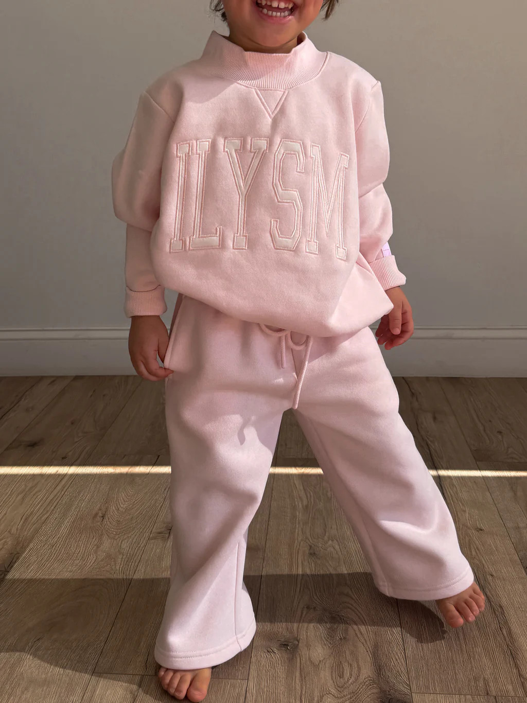 Kids "ILYSM" Mock Neck Set | Light Pink | Shop Talulah