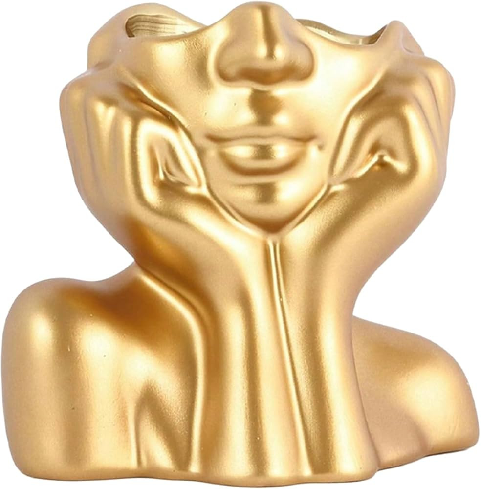 Small Flower Vase,Female Form Resin Body Face Art Vase Ideal for Table Shelf Decor,Face Planter H... | Amazon (US)