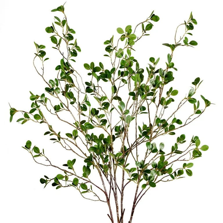 TETOU 4pcs Artificial Ficus Branches 43" Faux Leaf Spray Green Eucalytus Greenery Stems Home Offi... | Walmart (US)