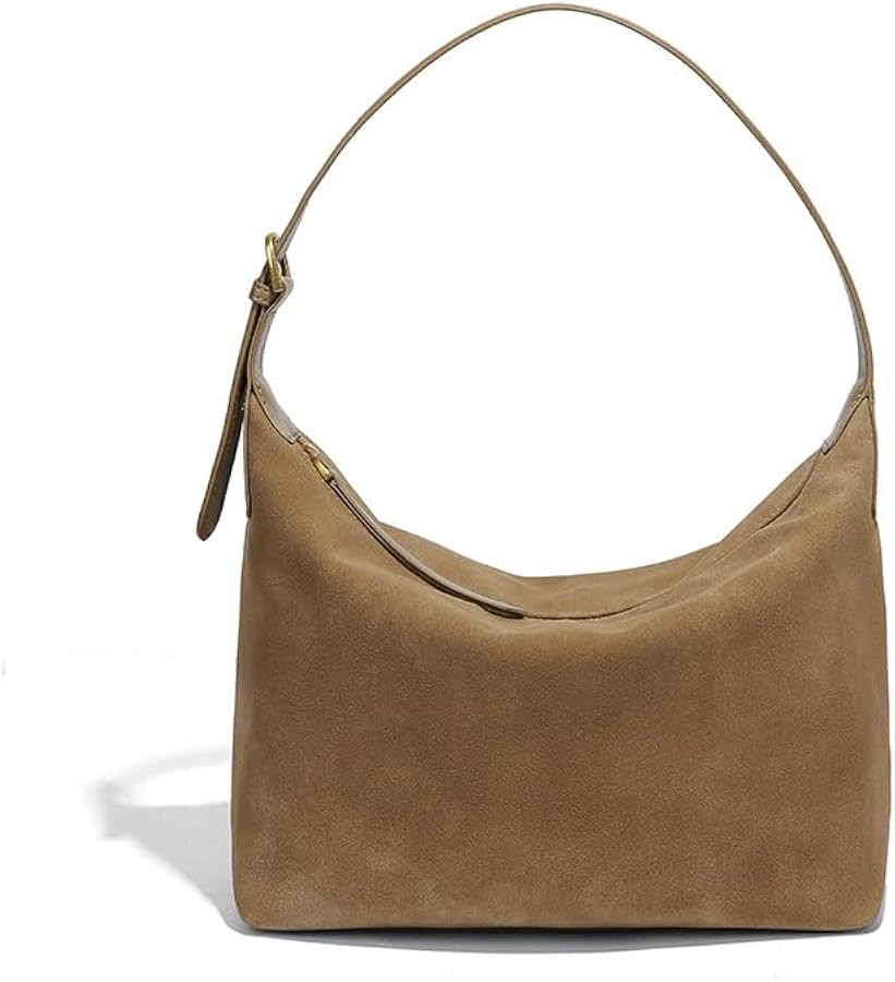 Suede Hobo Bag For Women,Vintage Shoulder Crossbody Purse,Fause Suede Handbag 2 Adjustable Straps... | Amazon (US)