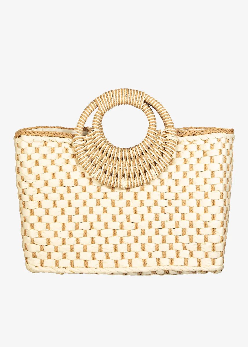 Basket Woven Rattan Bag | Abbey Glass