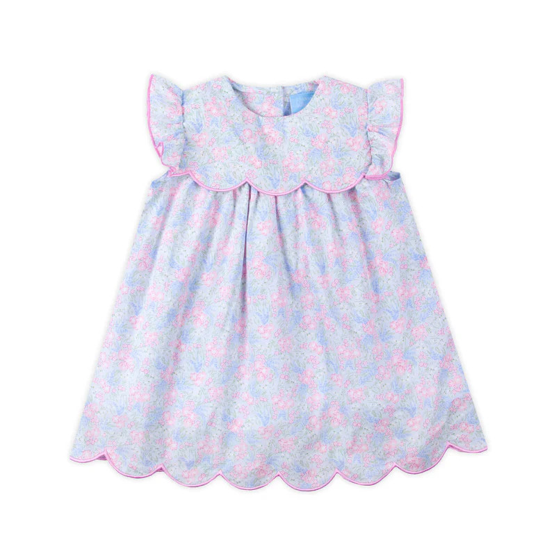 Vintage Garden Blue Floral Amelia Dress | Classic Whimsy