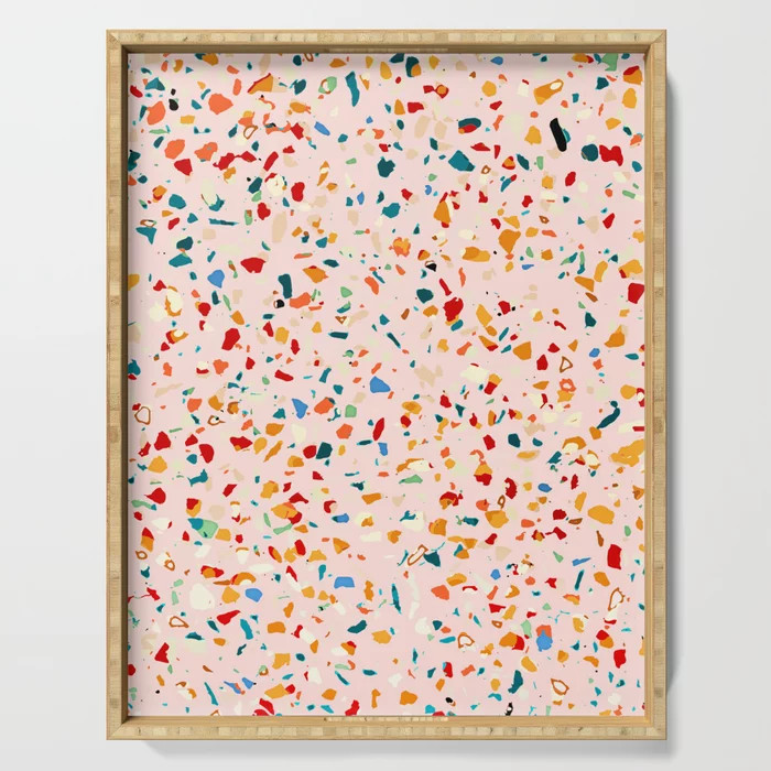 Blush Terrazzo | Pink Eclectic Speckles | Abstract Confetti Painting | Chic Bohemian Illustration... | Society6