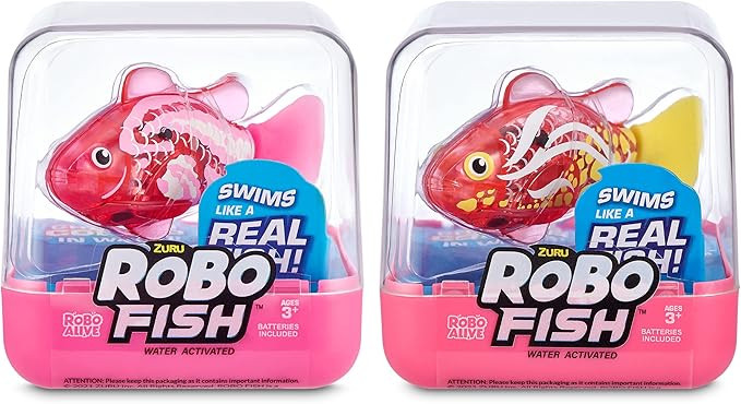 Robo Alive Robo Fish Series 2 (Hot Pink + Pink 2 Pack) by ZURU Robotic Swimming Fish Water Activa... | Amazon (US)