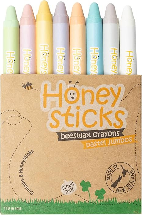 Honeysticks Jumbo Crayons (8 Pack) - Pastel Colored Non Toxic Crayons - 100% Pure Beeswax and Foo... | Amazon (US)
