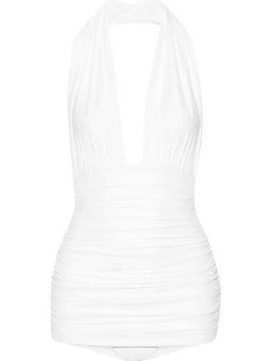 Bill ruched halterneck swimsuit | NET-A-PORTER (US)