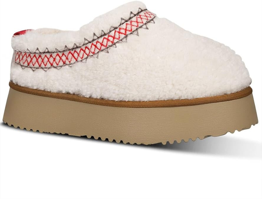 NATRAKI Women's Platform Slippers Mini Boots Braid Slippers with Plush Fleece Lining Fuzzy Slippe... | Amazon (US)