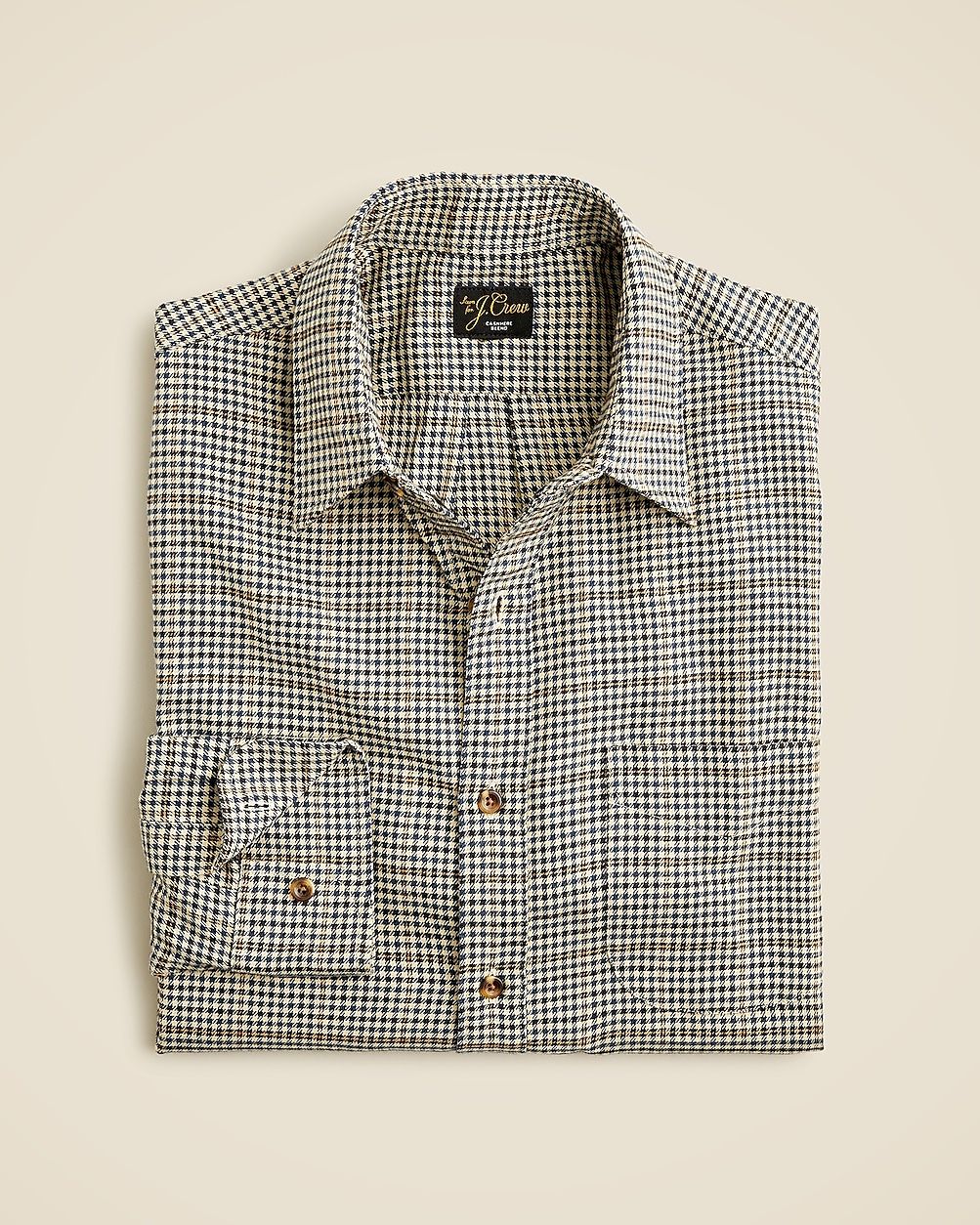 Cotton-cashmere blend shirt in check | J. Crew US