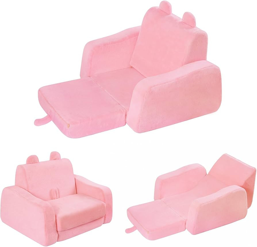 ENITYA 3-in-1 Kids' Chairs/Sofa,Toddler Fold Out Couch,3 Shapes Convertible,Transforms into Loung... | Amazon (US)