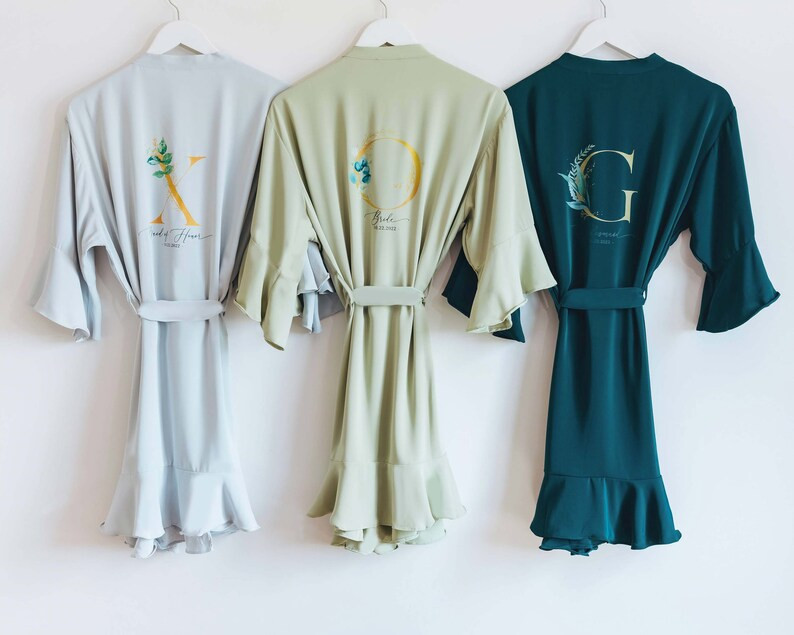 Ruffle Robes | Sage Bridesmaid Robes | Bridal Party Robes | Bridesmaid Gifts | Bridal Shower | We... | Etsy (US)