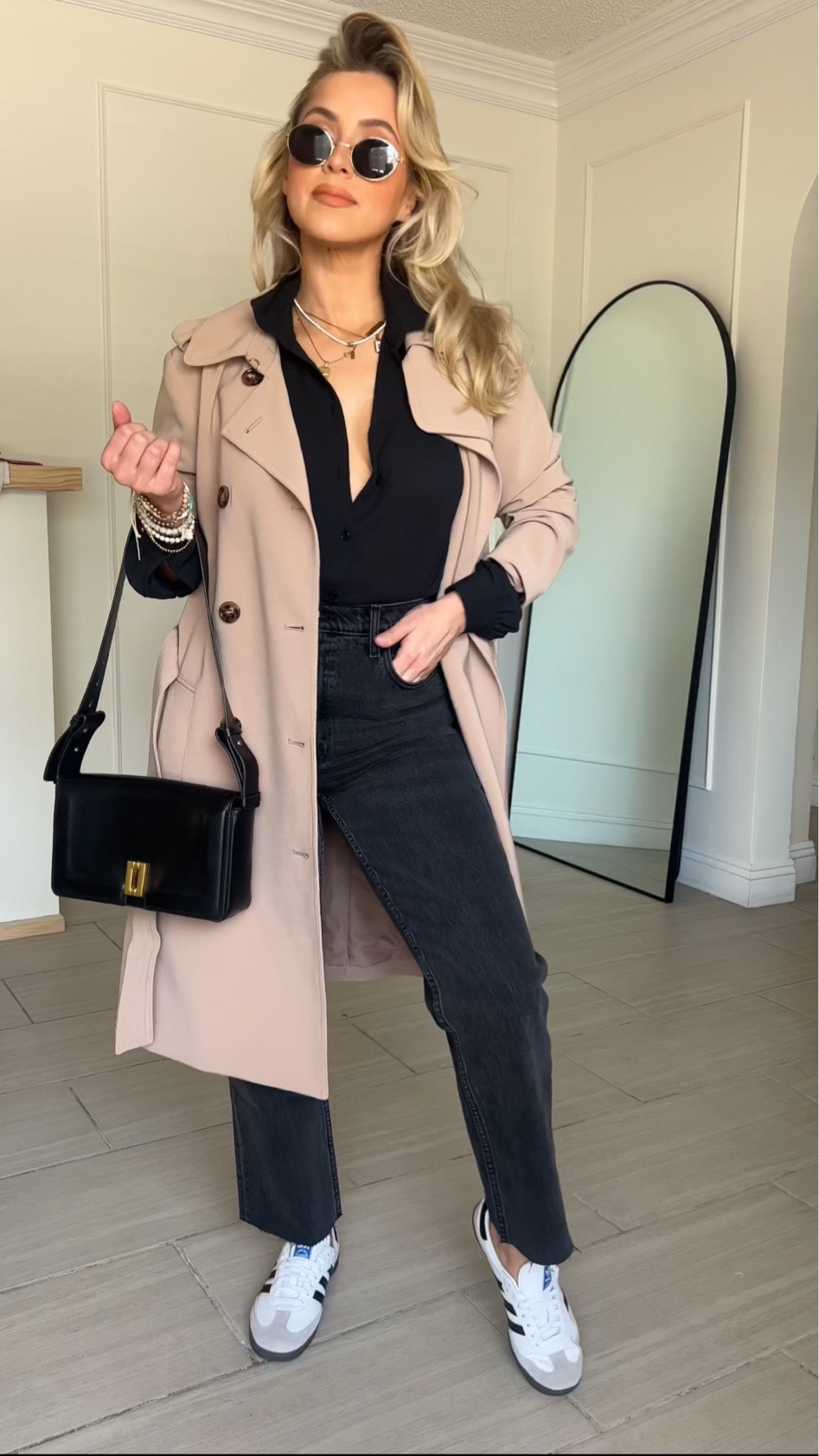 Trench coat fall outfit | Jeans size 27R in Black | button up is small | trench is Med 

#LTKU #LTKSeasonal #LTKstyletip