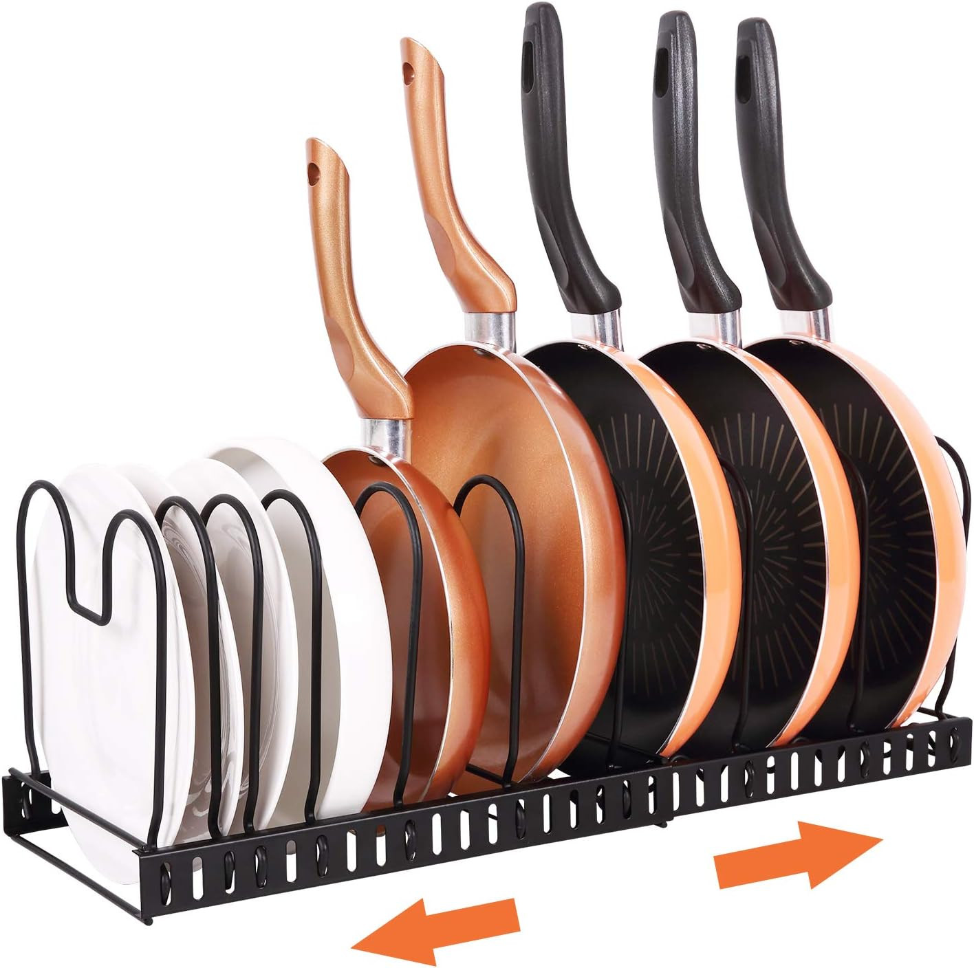 Pot Organizer Rack for Cabinet,Expandable Pot Organizer Rack, Pans Pots Lid Organizer Rack Holder... | Amazon (US)
