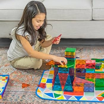 MAGNA-TILES Storage Bin Bundle 84-Piece Magnetic Construction Set, The ORIGINAL Magnetic Building... | Amazon (US)