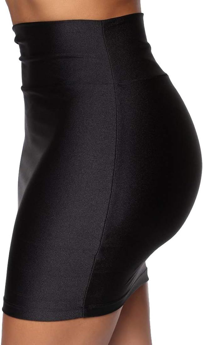Nihsatin Women's Casual Classic High Waisted Stretchy Bodycon Pencil Mini Skirt | Amazon (US)