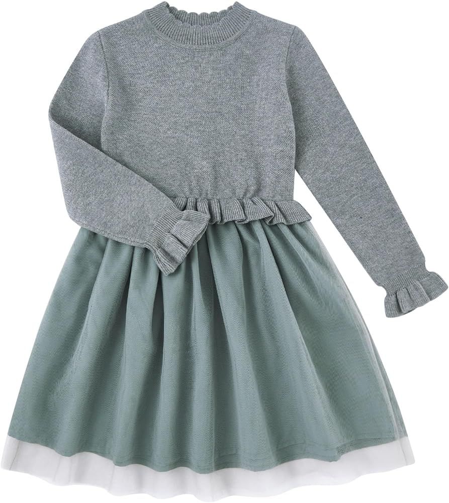 ALISISTER Girls Sweater Tutu Dresses Long Sleeve Fall Winter Dress for 2-7 Years | Amazon (US)