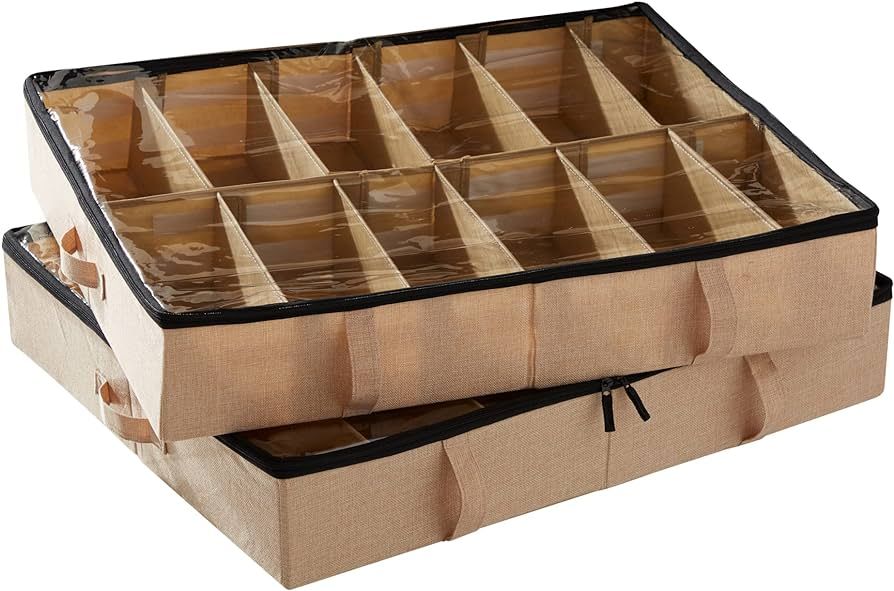 storageLAB Slim Under Bed Storage Containers, Closet Organizers and Storage Bins, 2 Pack Underbed... | Amazon (US)