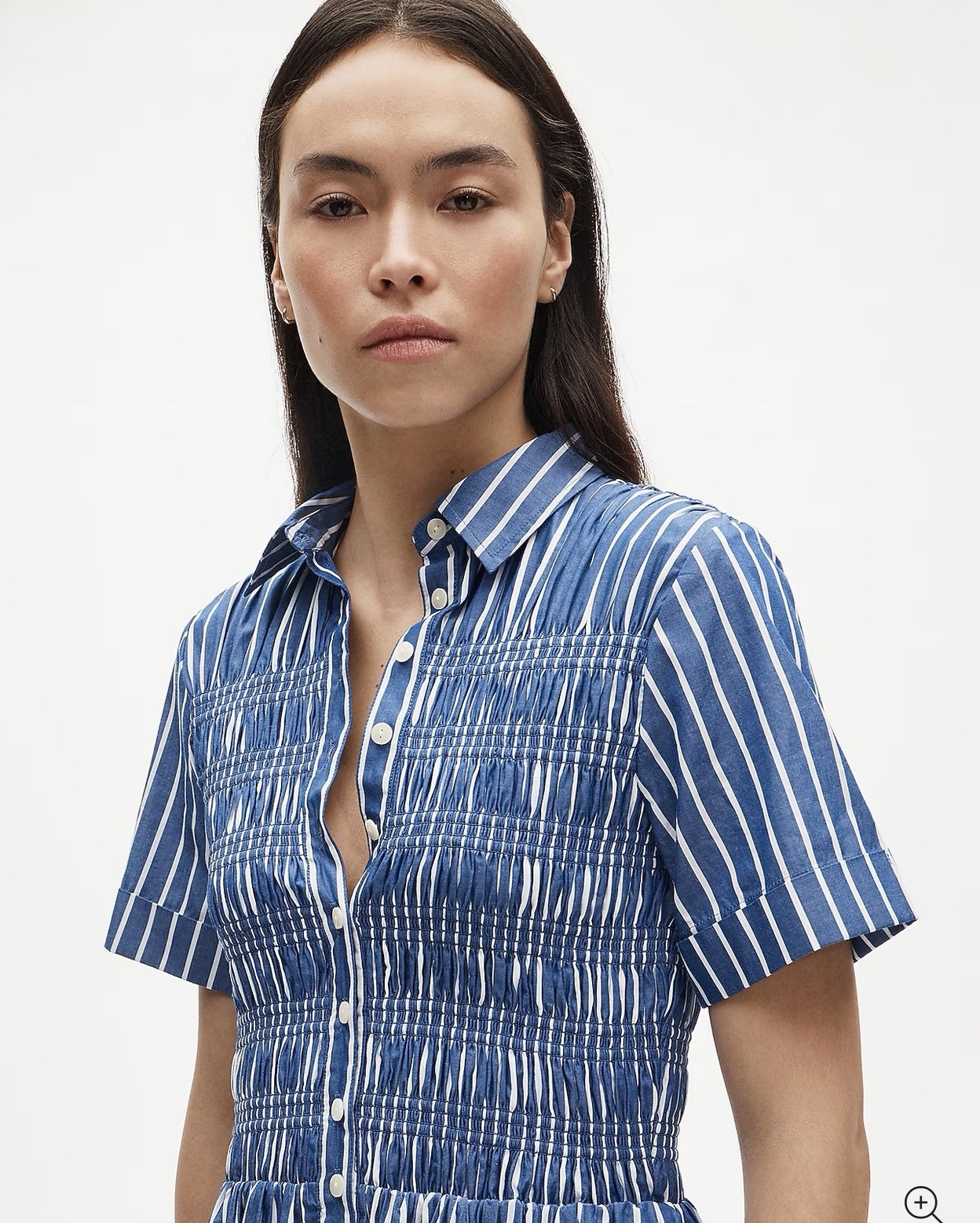 Elsie shirt-dress in striped cotton poplin

We took everything we love about the universally flattering and timeless silhouette and then added smocking across the top and buttons down the front. Plus, it's crafted in our crisp cotton poplin fabric for a neat, just-pressed look.

#LTKTravel #LTKWorkwear #LTKSeasonal