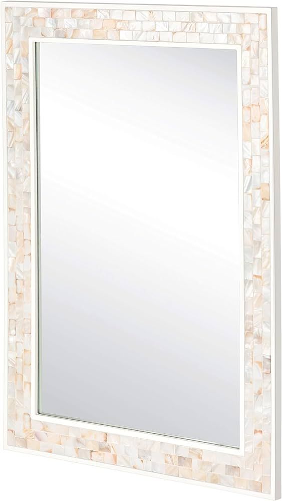 Tanmicoshomy Mosaic Rectangle Mirror for Wall 20x28 Inch, Handcrafted Decorative Mother of Pearl Fra | Amazon (US)