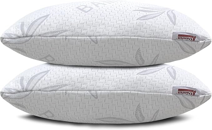 Rayon Derived from Bamboo Pillow Standard Size Set of 2 - Machine Washable Bed Pillows for Sleepi... | Amazon (US)
