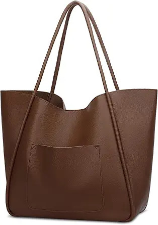 KKXIU Tote Bag for Women Vegan Leather Shoulder Purse Large Capacity Travel Bag | Amazon (US)
