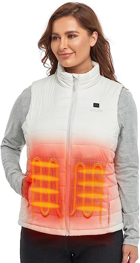 ORORO Women's Lightweight Heated Vest with Battery Pack (White,M) at Amazon Women's Coats Shop | Amazon (US)