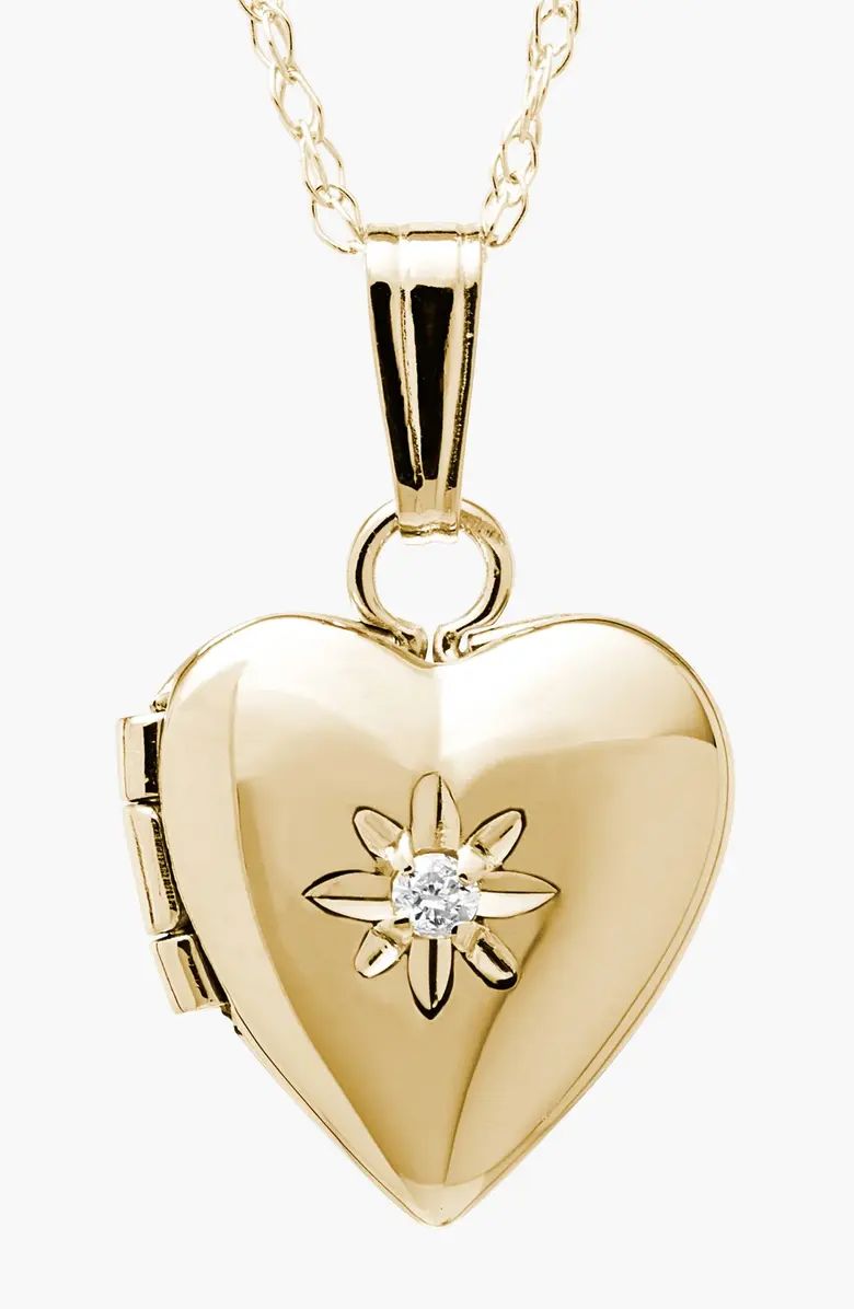 14k Gold & Diamond Heart Locket Necklace | Nordstrom