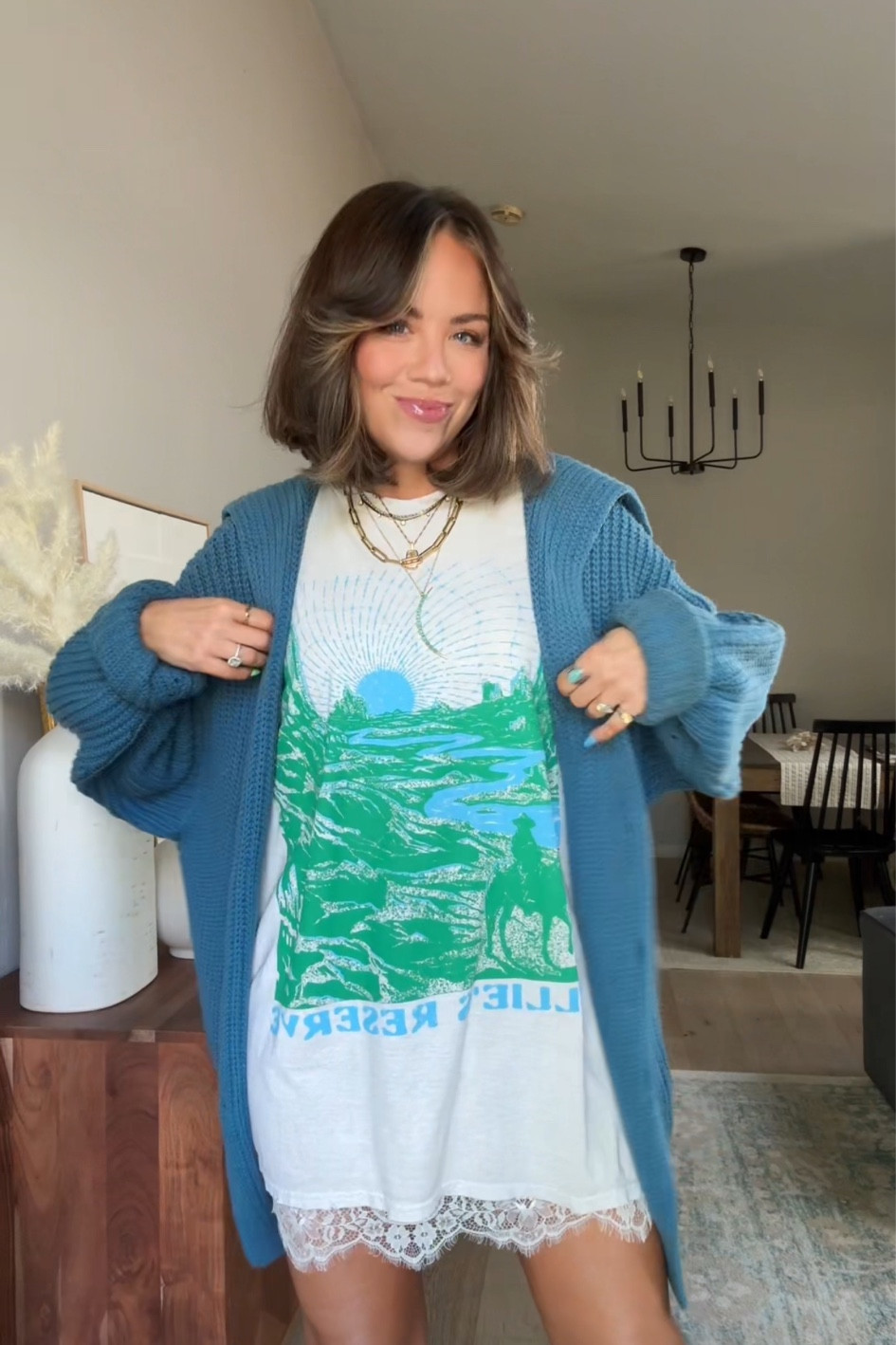 Spring outfit of the day! Graphic tee + lace slip skirt is one of my fave combos! In size 4 skirt & s/m tee

#LTKfindsunder100 #LTKfindsunder50 #LTKstyletip