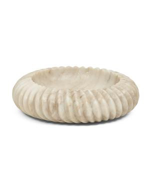 12in Solid Marble Ribbed Bowl | TJ Maxx
