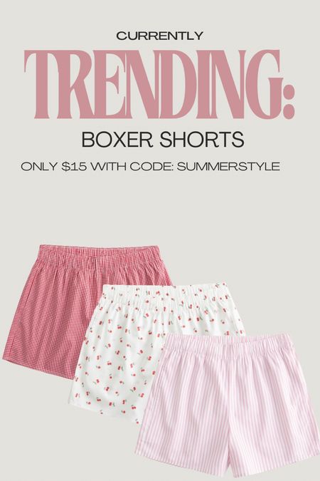Obsessed with all 3 of these! I’d do the size XL if buying for myself ☺️ 
Boxer shorts, hollister, trendy 

#LTKStyleTip #LTKSaleAlert #LTKFindsUnder50
