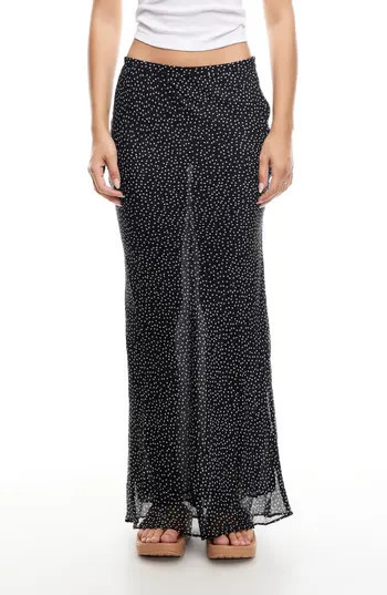 LIONESS Endless Maxi Skirt in Onyx Polka at Nordstrom Rack, Size Large | Nordstrom Rack