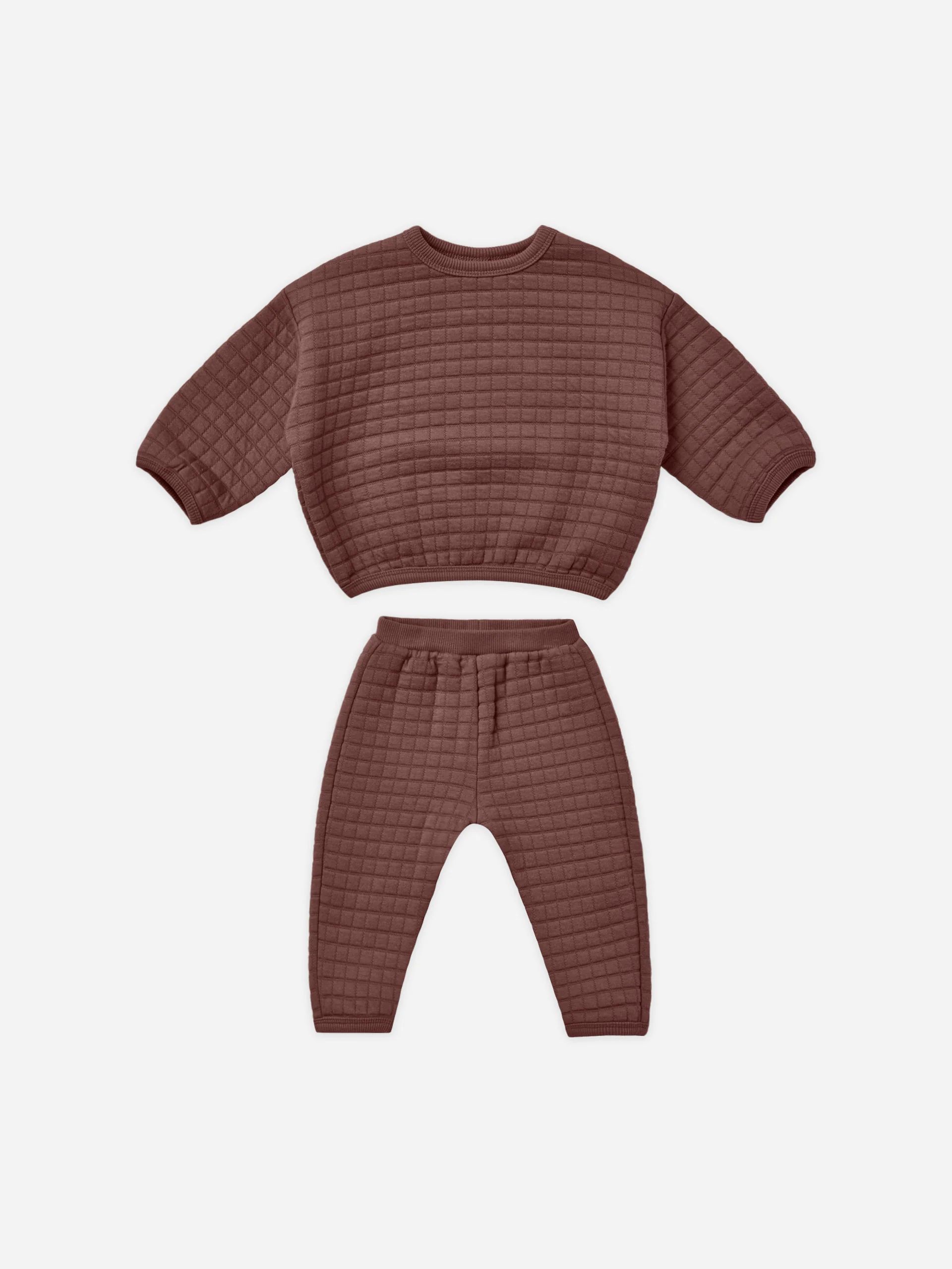 Quilted Sweater + Pant Set || Plum | Rylee + Cru