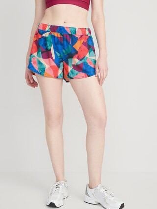Mid-Rise StretchTech Dolphin-Hem Run Shorts for Women -- 3-inch inseam | Old Navy (US)