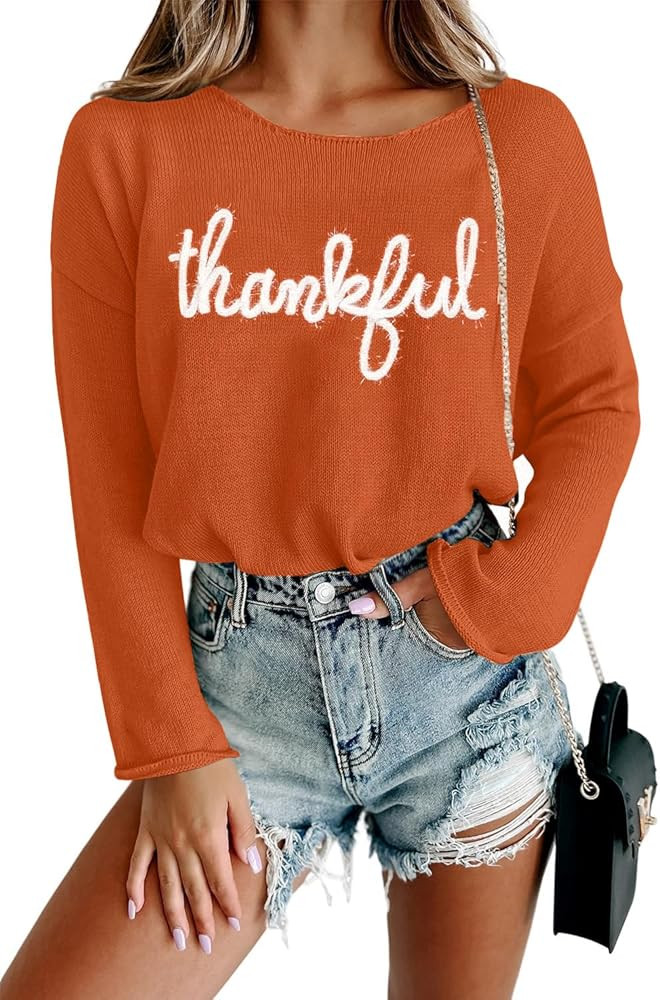 Women Merry Christmas Sweater Long Sleeve Xmas Knitted Top Funny Holiday Graphic Pullover Tops 20... | Amazon (US)