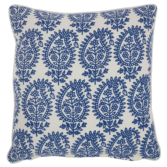 18"x18" Life Styles Printed Paisley Throw Pillow Blue - Mina Victory | Target