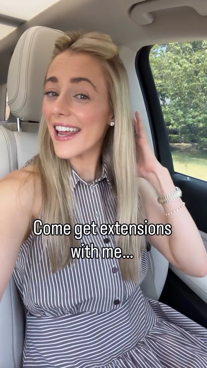 Girls girls don’t gate keep! 👏🏻 come get some k tip extensions with me for the first time🤩😍 I really couldn’t find any videos of the whole process so I figured I’d make one to help anyone also wanting to try this! COMMENT “dress” for info on the dress & workout set!
•
Notes: 
Kovi Ketatin Tip Extensions 20” French Toast
Purchased 2 packs
Used about 1.5 packs 
6 ish on each side, & a few in the back 
Goal: volume, not length, they are cut to my hair length 
Salon: @rookstoolsalon 
Color/Cut/Extensions: @chadrookstool