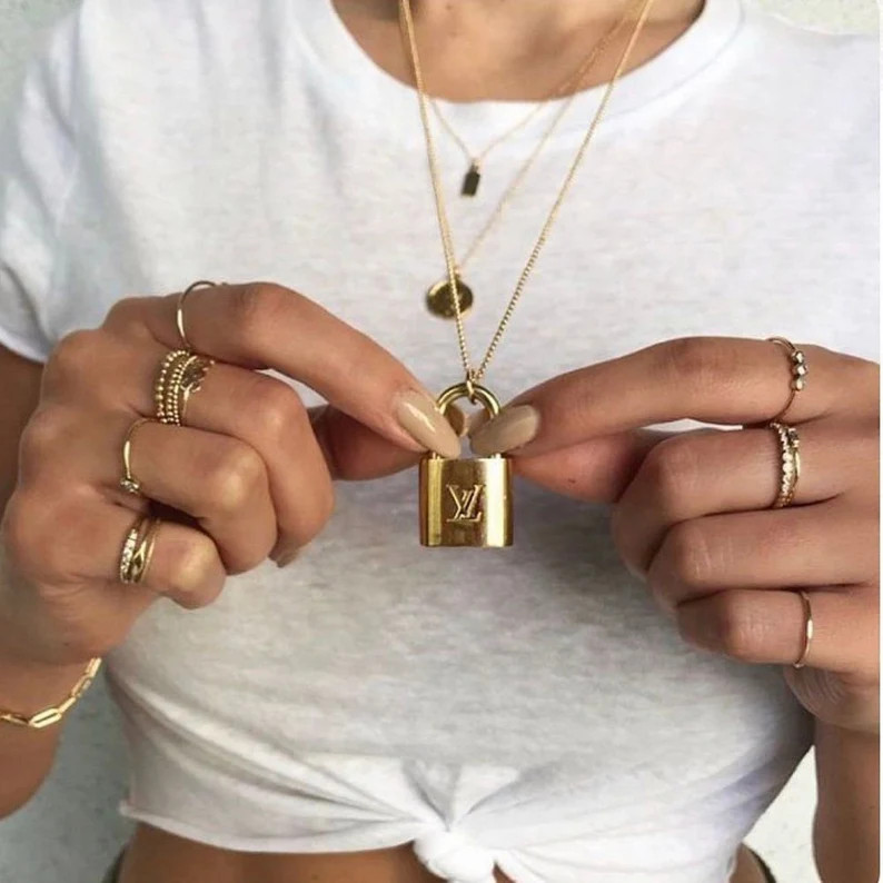 LV Lock,Louis Vuitton, LV Necklace, Necklace, Louis Vuitton Necklace | Etsy (US)