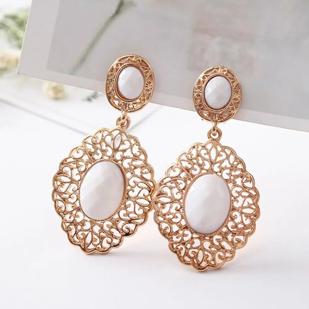 Exaggerated Long Gold Earrings Fashion Women'S Pierced Earrings | Rosegal US