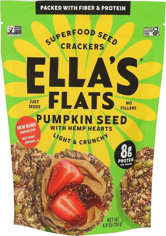 Ella's Flats Pumpkin with Hemp Seed Crackers, 4.8 OZ | Amazon (US)