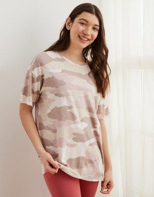 Aerie Boyfriend Distressed Oversized T-Shirt | American Eagle Outfitters (US & CA)